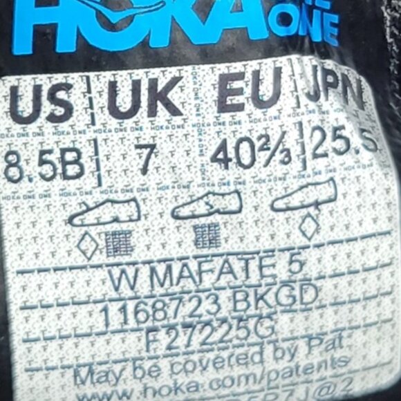 Hoka Mafate 5 1168723 Womens Size US 8.5B Black Gold Lace-Up Trail Running Shoes - Picture 11 of 12